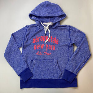 Aeropostale Hoodie Womens Small Blue Pink Y2K Mallcore Indie Sleaze Collegiate